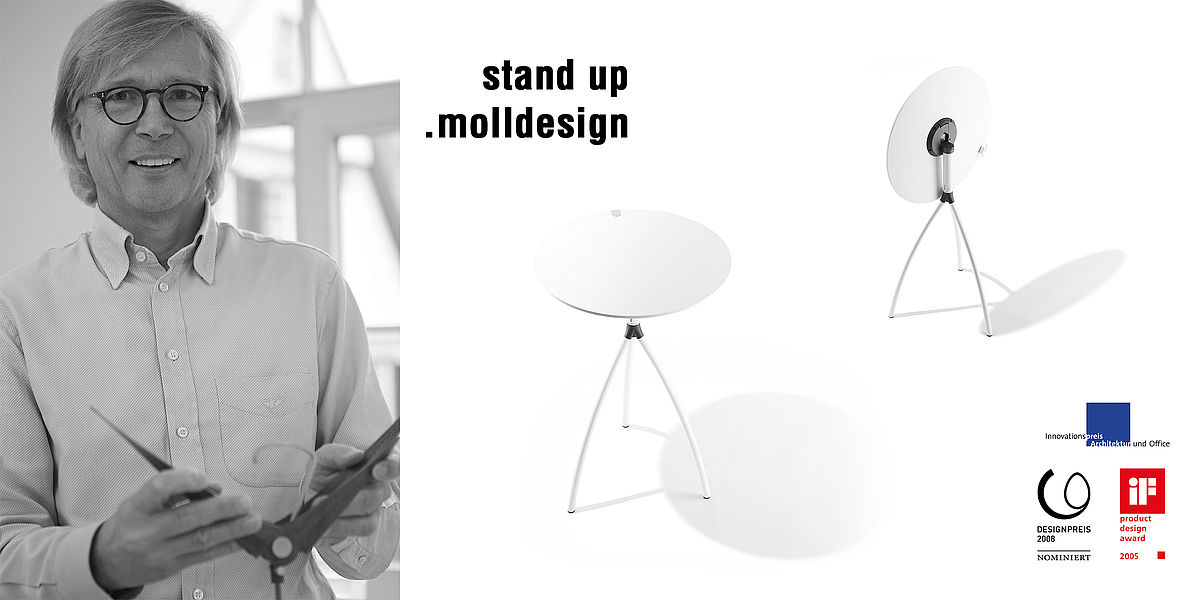 .molldesign | Reiner Moll | tables hautes pliantes stand up